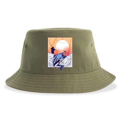 Fisherman Sunset Sustainable Bucket Hat