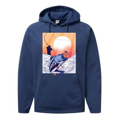 Fisherman Sunset Performance Fleece Hoodie