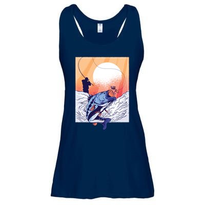 Fisherman Sunset Ladies Essential Flowy Tank