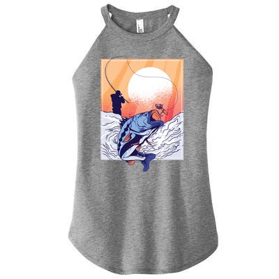 Fisherman Sunset Women's Perfect Tri Rocker Tank