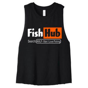 FishHub Milf Man I Love Fishing Funny Women's Racerback Cropped Tank