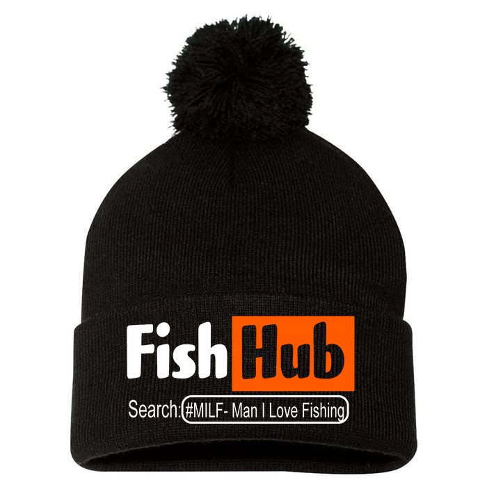 FishHub Milf Man I Love Fishing Funny Pom Pom 12in Knit Beanie