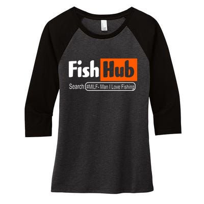 FishHub Milf Man I Love Fishing Funny Women's Tri-Blend 3/4-Sleeve Raglan Shirt