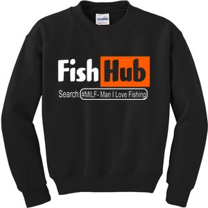 FishHub Milf Man I Love Fishing Funny Kids Sweatshirt