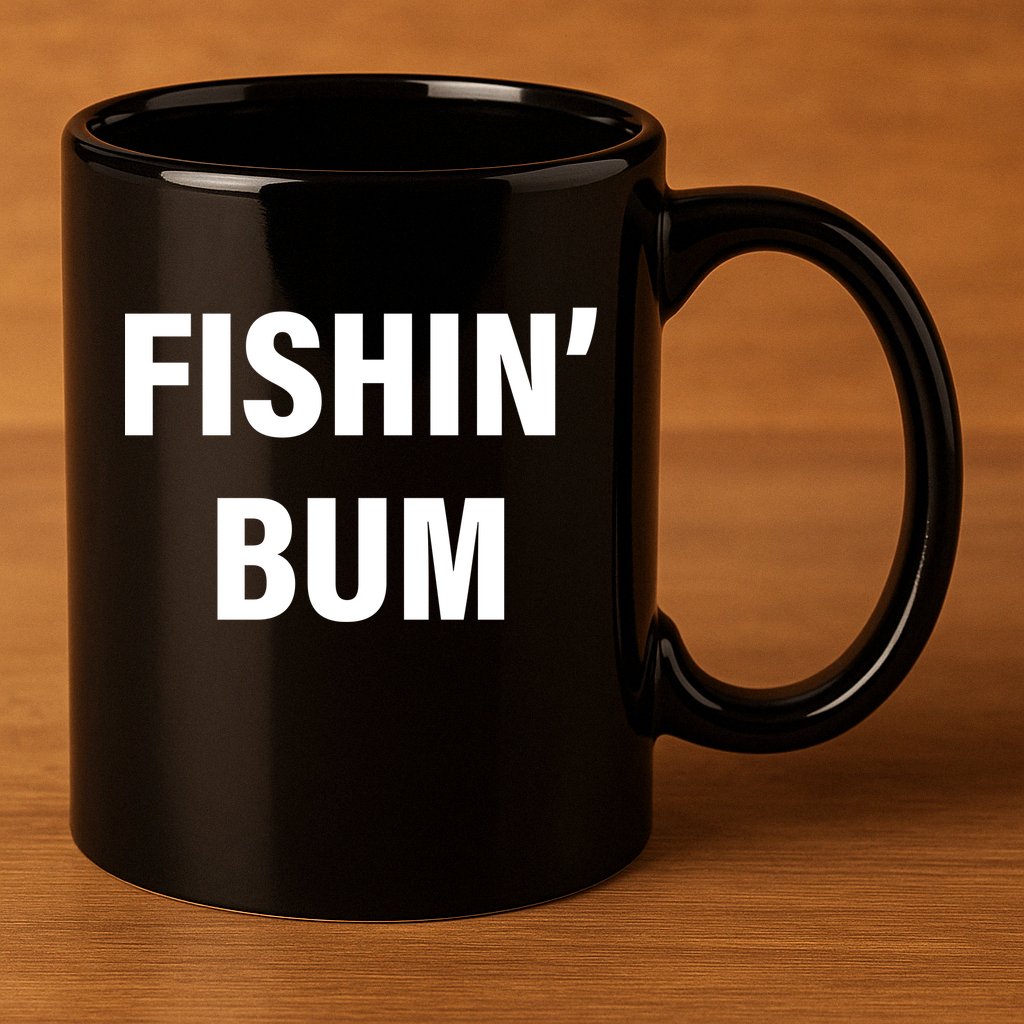 Fishin' Bum 11oz C Handle Ceramic Mug