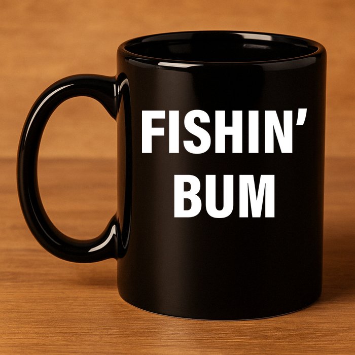 Fishin' Bum 11oz C Handle Ceramic Mug