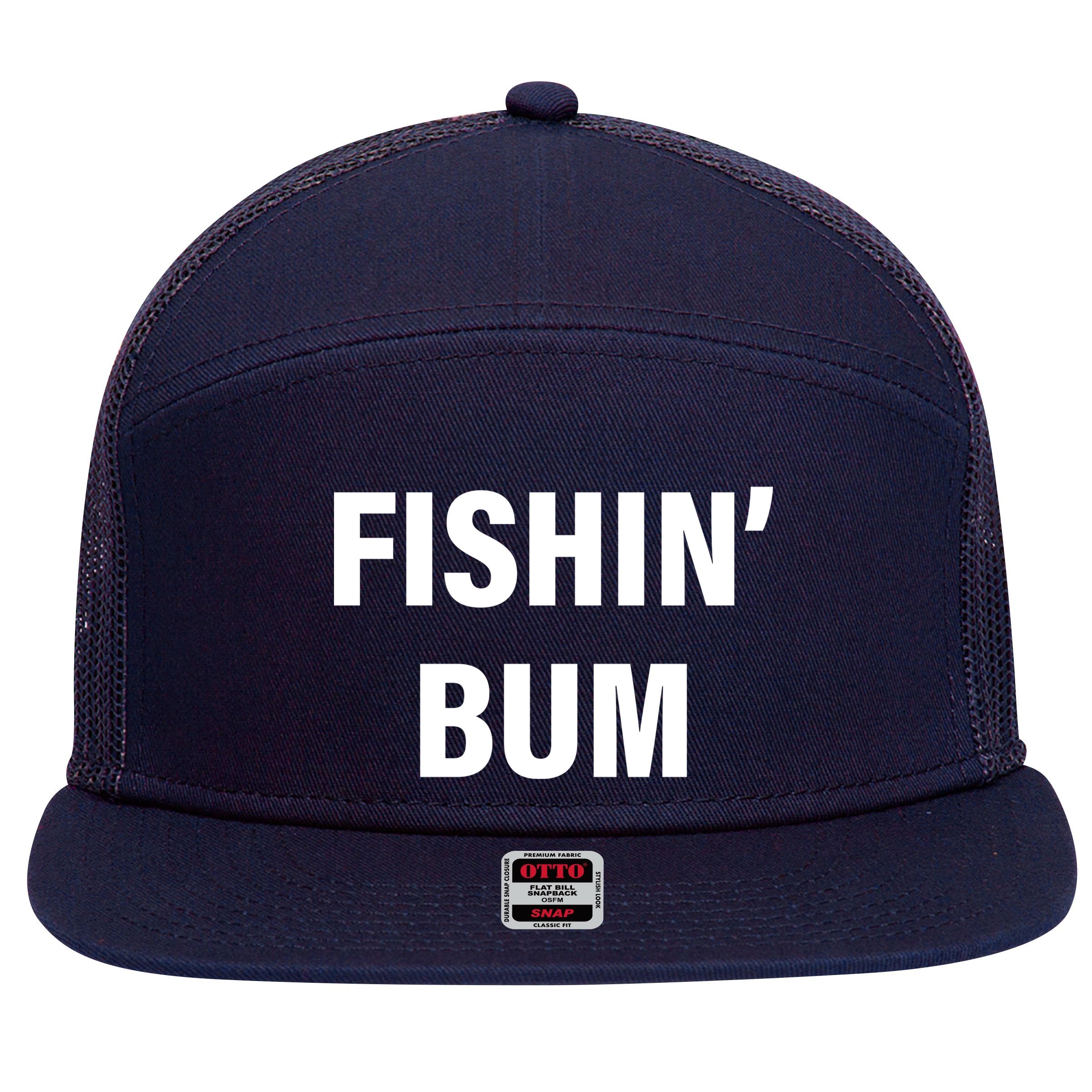 Fishin' Bum 7 Panel Mesh Trucker Snapback Hat