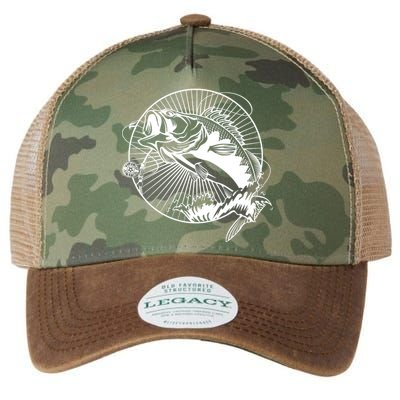 Fishing - Jumping Bass Fish Legacy Tie Dye Trucker Hat