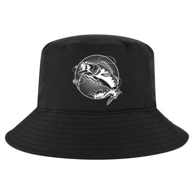 Fishing - Jumping Bass Fish Cool Comfort Performance Bucket Hat