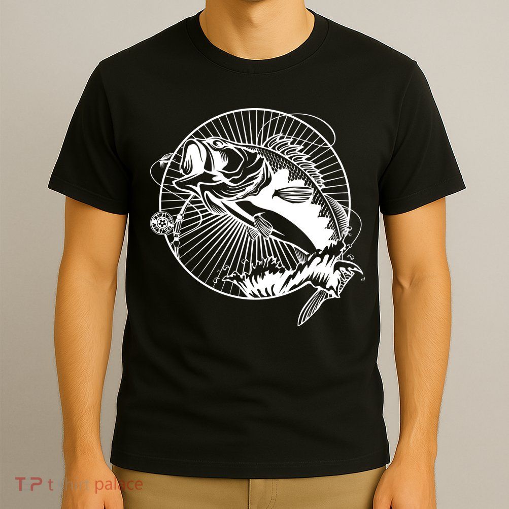 Fishing - Jumping Bass Fish T-Shirt