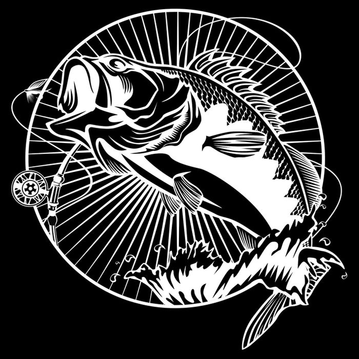 Fishing - Jumping Bass Fish Button