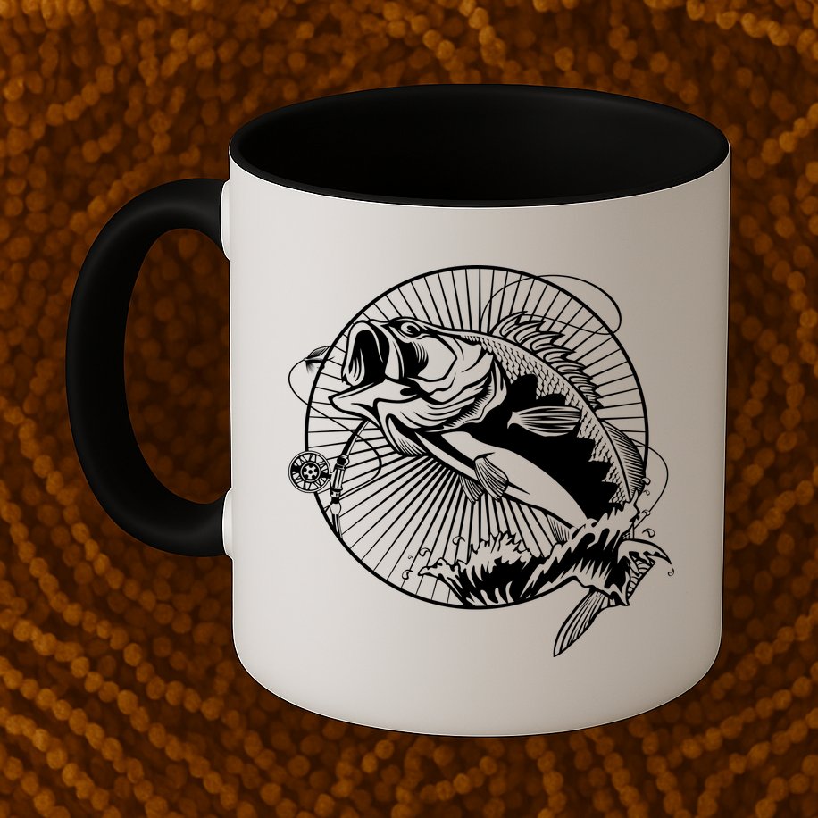 Fishing - Jumping Bass Fish Mug