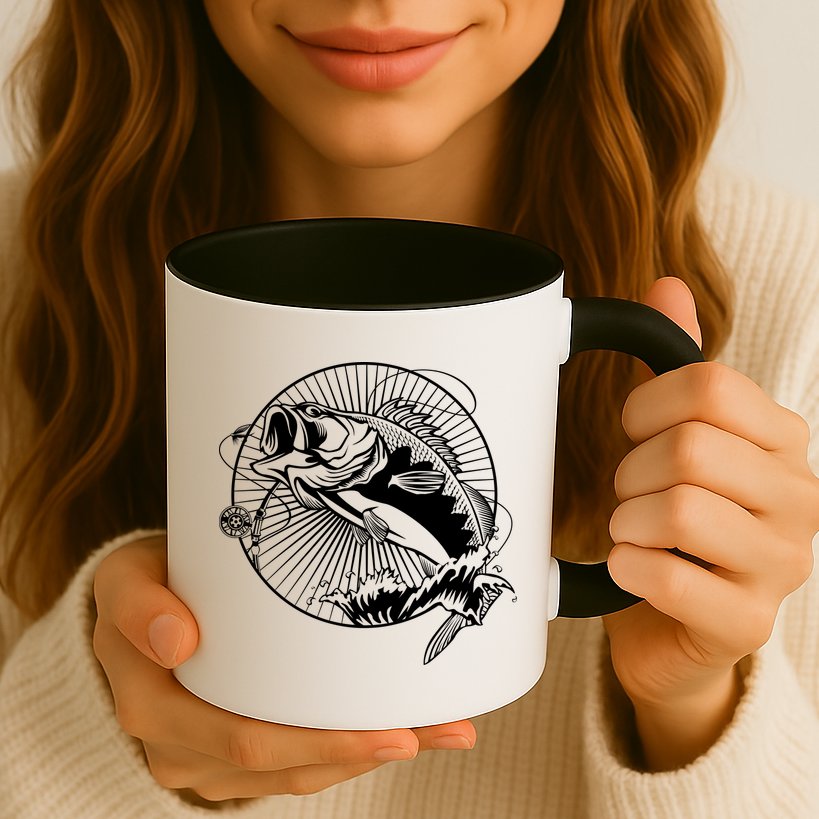 Fishing - Jumping Bass Fish Mug