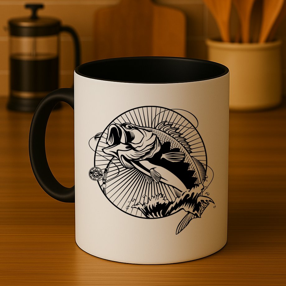 Fishing - Jumping Bass Fish Mug