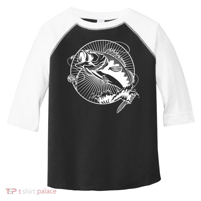Fishing - Jumping Bass Fish Toddler Fine Jersey T-Shirt