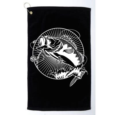 Fishing - Jumping Bass Fish Golf Towel