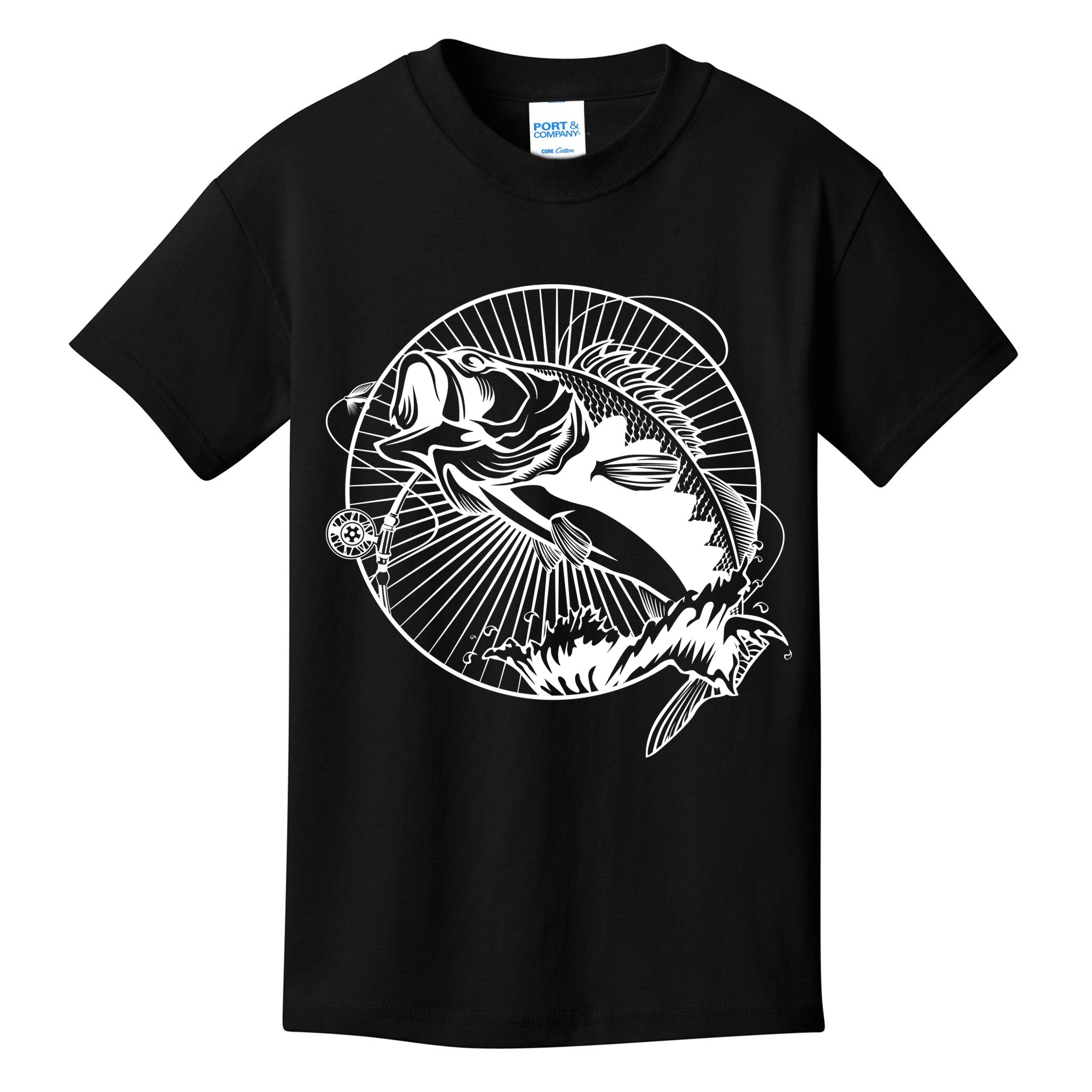 Fishing - Jumping Bass Fish Kids T-Shirt