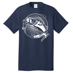 Fishing - Jumping Bass Fish Tall T-Shirt