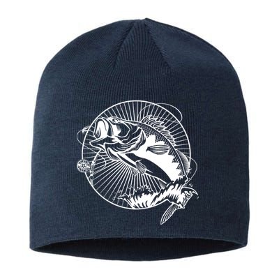 Fishing - Jumping Bass Fish Sustainable Beanie