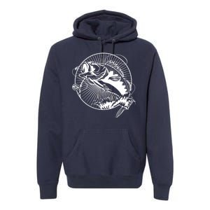 Fishing - Jumping Bass Fish Premium Hoodie