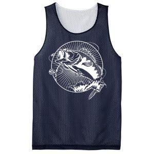 Fishing - Jumping Bass Fish Mesh Reversible Basketball Jersey Tank