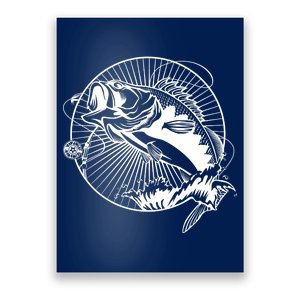 Fishing - Jumping Bass Fish Poster