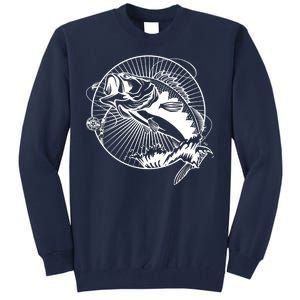 Fishing - Jumping Bass Fish Tall Sweatshirt