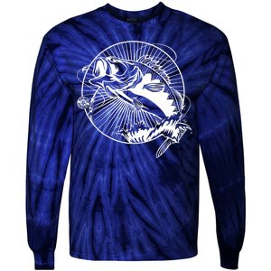 Fishing - Jumping Bass Fish Tie-Dye Long Sleeve Shirt