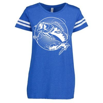 Fishing - Jumping Bass Fish Enza Ladies Jersey Football T-Shirt