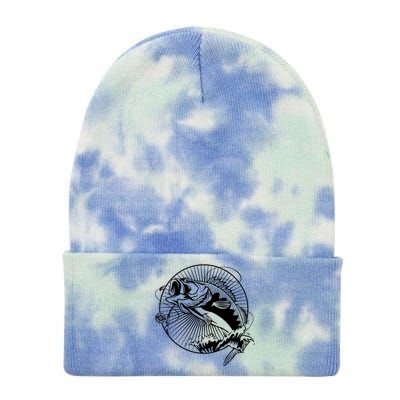 Fishing - Jumping Bass Fish Tie Dye 12in Knit Beanie