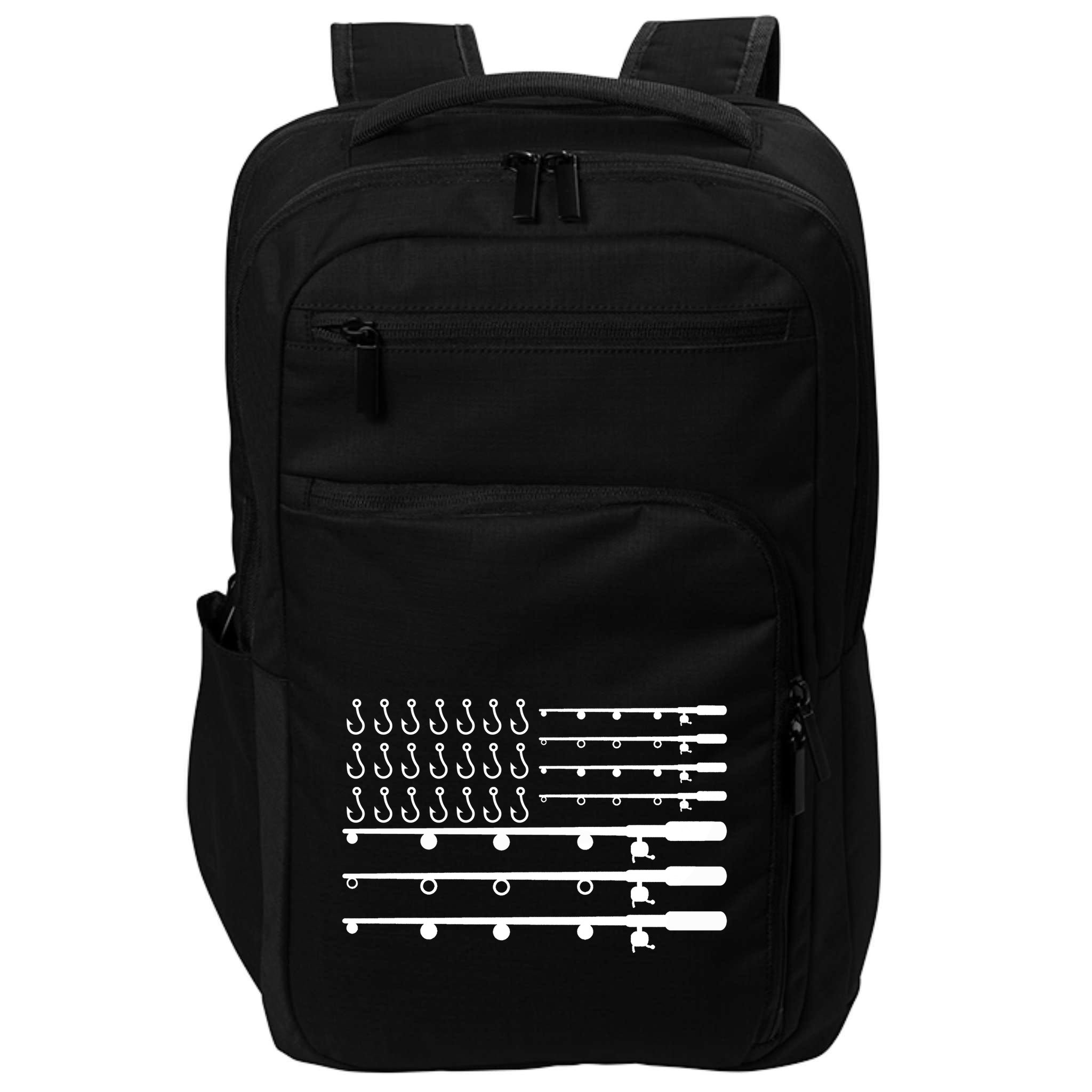 Fishing American Flag Fisherman Rods Impact Tech Backpack