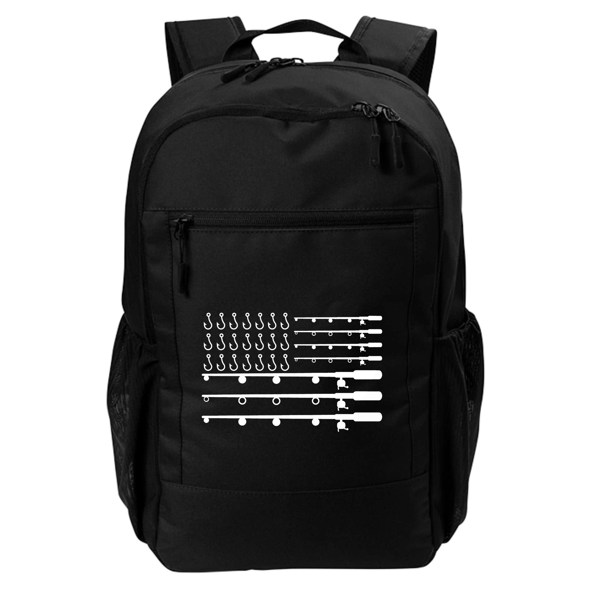 Fishing American Flag Fisherman Rods Backpack
