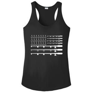 Fishing American Flag Fisherman Rods Ladies PosiCharge Competitor Racerback Tank