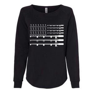 Fishing American Flag Fisherman Rods Womens California Wash Sweatshirt