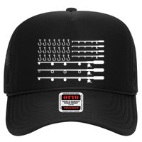 Fishing American Flag Fisherman Rods Trucker Hat