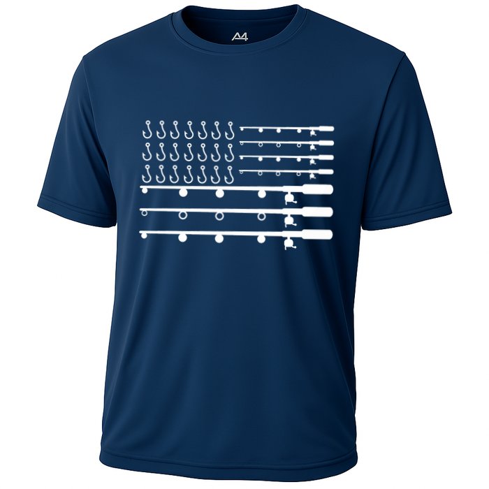 Fishing American Flag Fisherman Rods Performance Shirt