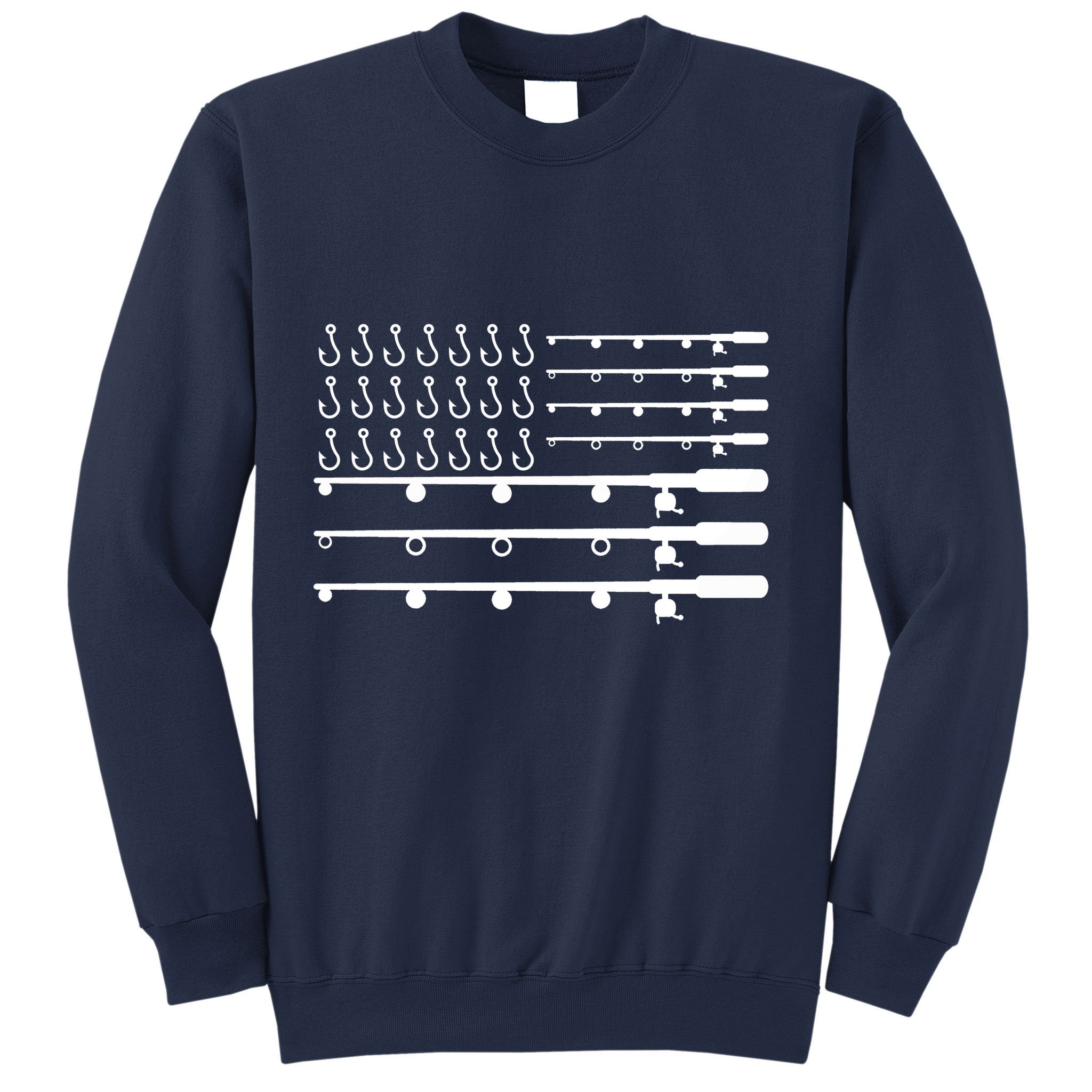 Fishing American Flag Fisherman Rods Sweatshirt