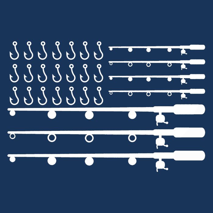 Fishing American Flag Fisherman Rods T-Shirt