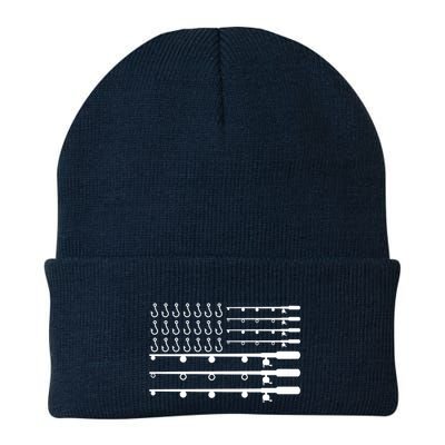 Fishing American Flag Fisherman Rods Beanie
