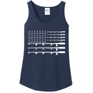 Fishing American Flag Fisherman Rods Ladies Essential Tank