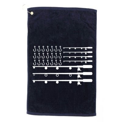 Fishing American Flag Fisherman Rods Golf Towel