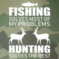 Fishing And Hunting Solves My Problems Legacy Tie Dye Trucker Hat