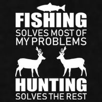Fishing And Hunting Solves My Problems Ladies PosiCharge Tri-Blend Wicking Tank