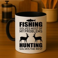 Fishing And Hunting Solves My Problems Mug