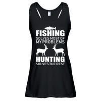 Fishing And Hunting Solves My Problems Ladies Essential Flowy Tank