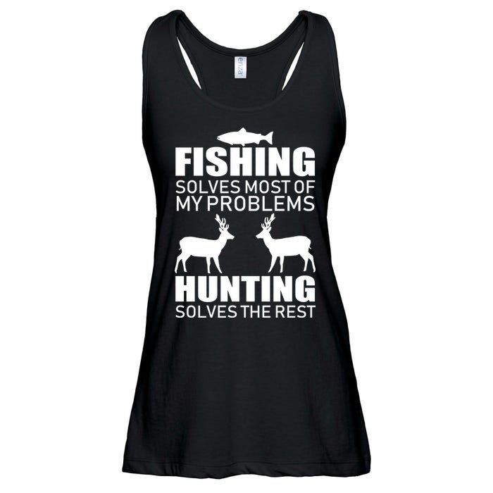 Fishing And Hunting Solves My Problems Ladies Essential Flowy Tank