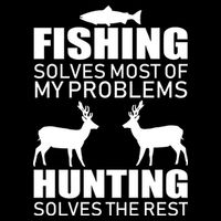 Fishing And Hunting Solves My Problems Flat Bill Trucker Hat