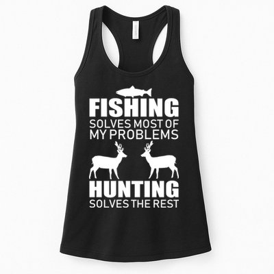 Fishing And Hunting Solves My Problems Womens Tank Top