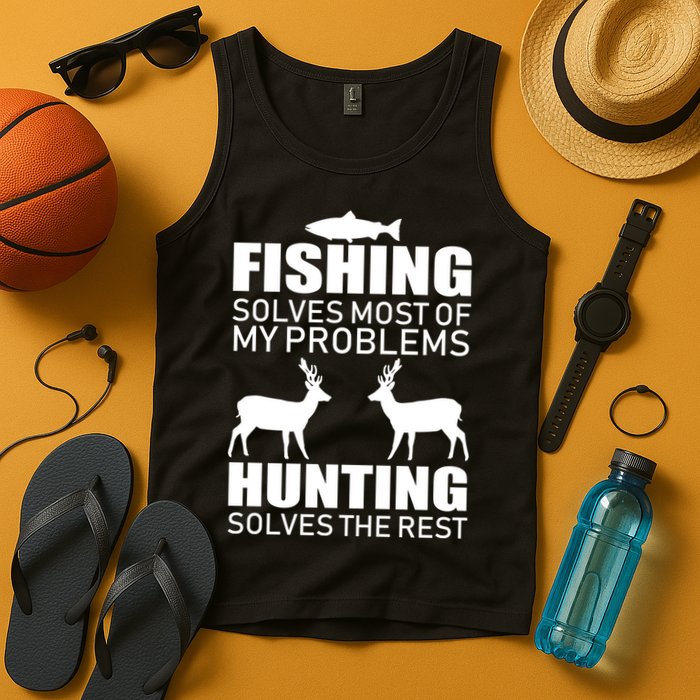 Fishing And Hunting Solves My Problems Tank Top