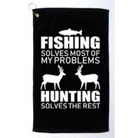 Fishing And Hunting Solves My Problems Golf Towel